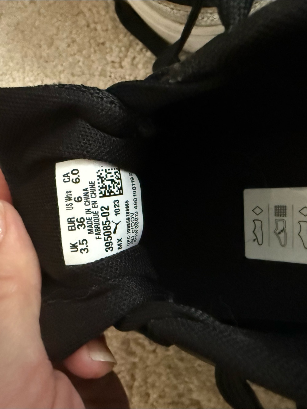 Puma Black Sneakers with Gold Accent and White Sole - Picture 5 of 5